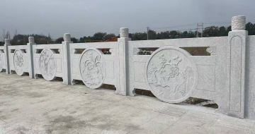 娄底芝麻白河道栏杆 石材栏杆