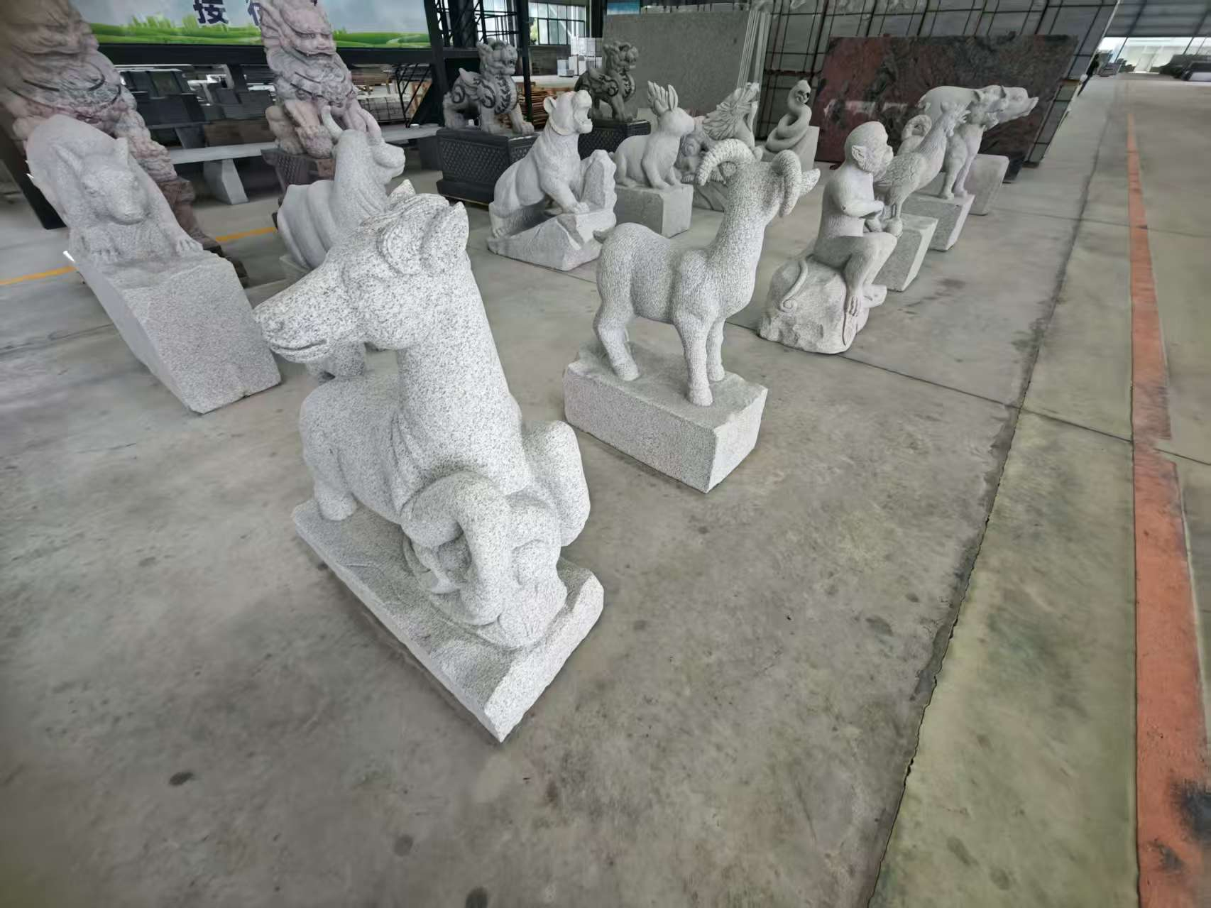 娄底芝麻白雕刻 十二生肖 异形雕刻