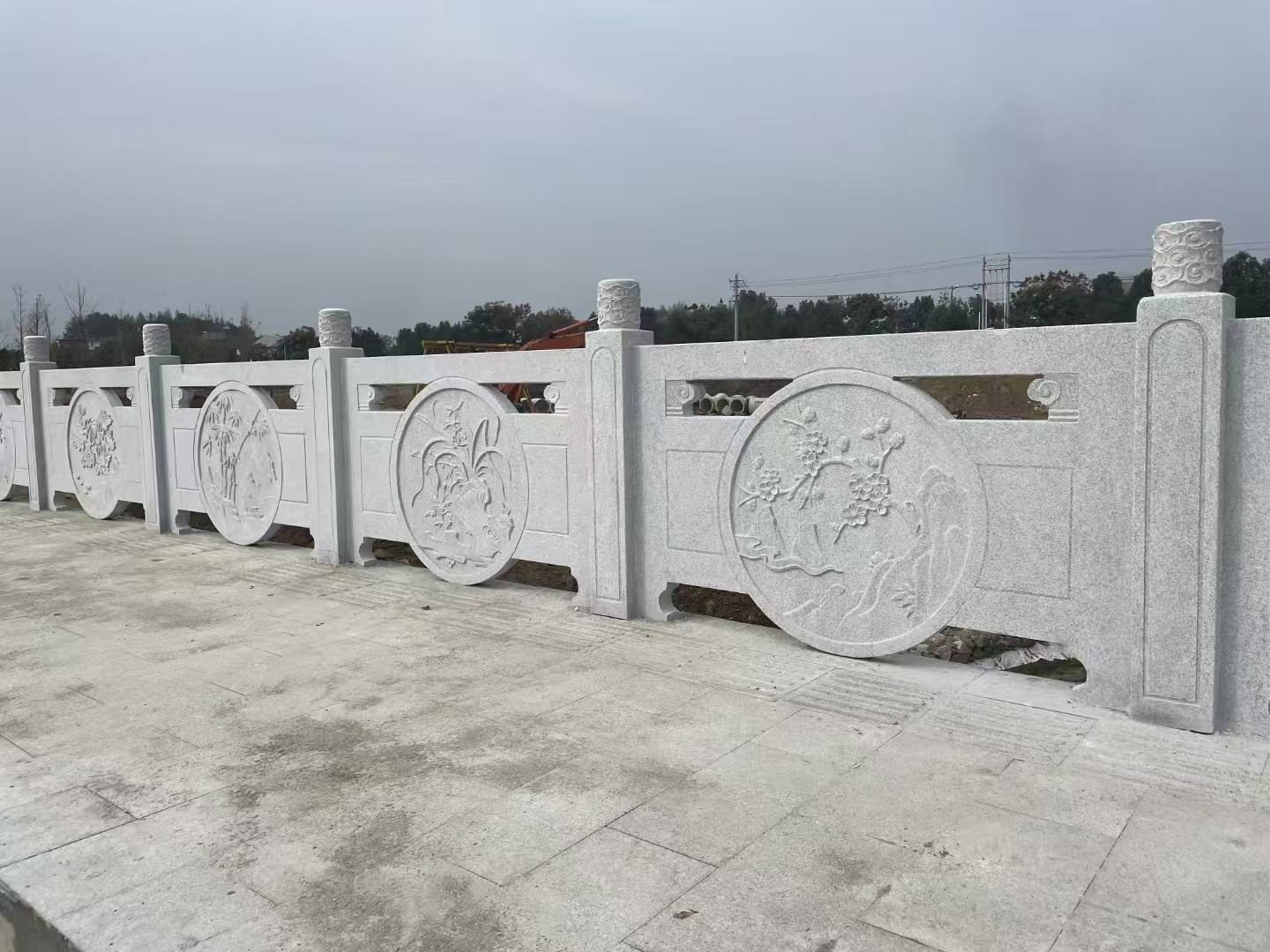 娄底芝麻白河道栏杆 石材栏杆